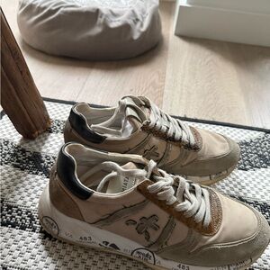 Premiata Beige and Black Women's Sneakers
